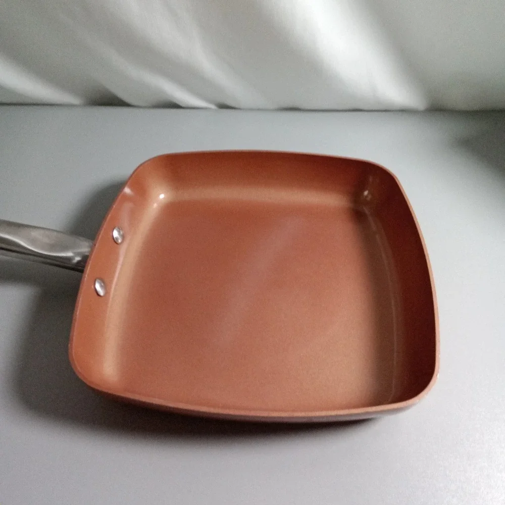 Copper Chef 9.5 Inch Square Frying Pan Non Stick Induction Skillet Cerami-Tech